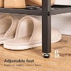 Rustic Brown 4-Tier Shoe Rack,with 3 Metal Mesh Shelves - 3 of 4