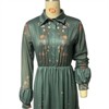 Clotth Women's Vintage Pastoral Flower Long Dress Sexy V-Neck Long Sleeve Chiffon Western Country Dresses Fall Sexy Maxi Dress - 4 of 4