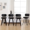 Bekrvio 26"/29” Swivel Bar Stools Set of 4, Upholstered Faux Leather Barstools with Back, Bar Chairs Island Stools for Kitchen Counter - 3 of 4