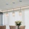 DOMETOUR 5' Modern Crystal Pendant Light 3-Pack Adjustable Chrome Fixture with Clear Beads for Kitchen, Dining, or Living Room (No Bulbs) - 3 of 4