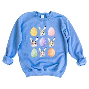 Simply Sage Market Women's Graphic Sweatshirt Bunny Egg Easter Chart - 1 of 3