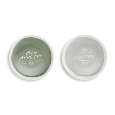 DEMDACO Cheers! Wine Appetizer Plates - Set of 2 Green