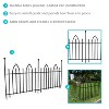 Sunnydaze Outdoor Lawn and Garden Metal Gothic Arch Style Decorative Border Fence Panel Set - 6' - Black - 2pk - 2 of 4