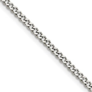 Black Bow Jewelry 3mm Stainless Steel Flat Curb Chain Necklace - 1 of 4