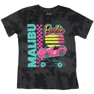 Barbie Girls' Malibu Barbie Dream Car Kids Tie-Dye Short Sleeve T-Shirt Tee - 1 of 4