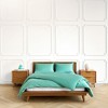 Canadian Down & Feather Company - 3 Piece Duvet Cover Set with 3-Sided Zipper, Turquoise - 2 of 4