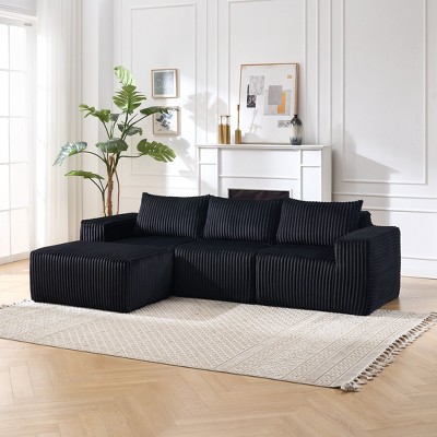 PAGED Modular Sectional Sofa, L-Shape Upholstered Cloud Couch with Deep Seats & High-Elasticity Sponge for Living Room, Home Office