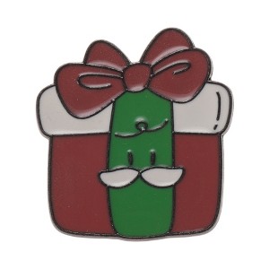 Unique Bargains Christmas Brooches Series Alloy Dripping Wax Red Green 0.98"x1.06" 1 Pc - 1 of 4