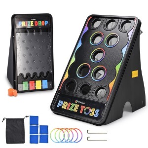 WinSpin Mini Prize Drop Board & Bean Bag Toss Game Foldable Stand with 8 Playing Pucks & 5 Bean Bags for Carnival Events School - 1 of 4