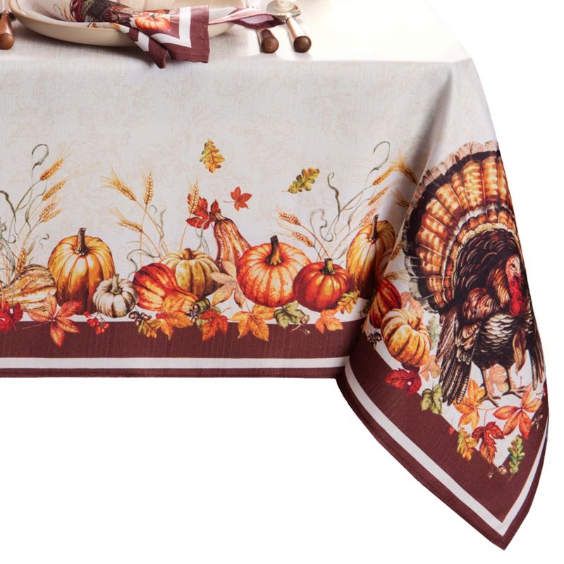 Autumn Heritage Turkey Engineered Tablecloth - Elrene Home Fashions, 2 of 4