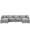 GDFStudio Oshan 130.71" Modern 4-Seater Wooden Chenille Upholstered Sectional Sofa with Movable Ottomans - 4 of 4