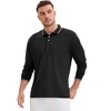 INSPIRE CHIC Men's Classic Regular Fit Solid Color Long Sleeves Business Golf Polo Shirt - 4 of 4