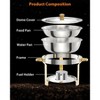 GustoWave 5.3 Qt. Stainless Steel Round Chafing Dish Buffet Set with Food & Water Pan & Gold Stand - 2 of 4