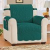Collections Etc Quilted Textured Leaf Pattern Scalloped Edge Furniture Cover with Side Pockets - 2 of 4