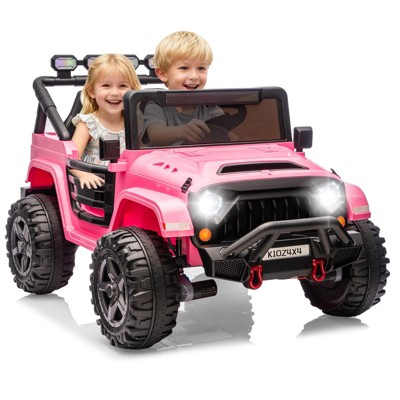 24V Ride on Toys for Kids, 2 Seater Electric Ride on Car with Remote Control, 4 Powerful Motors 4WD/2WD 3 Speeds LED Lights Bluetooth