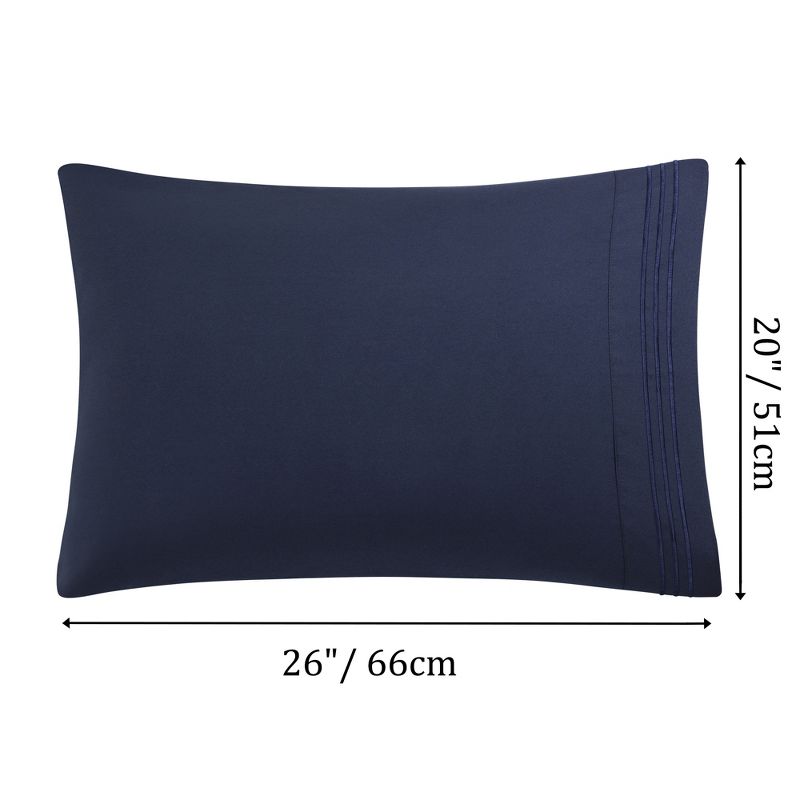 PiccoCasa Soft Breathable with Embroidery Brushed Microfiber Bed Pillowcases with Envelop Closure Set of 2, 5 of 7