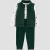 Carter's Just One You® Baby Boys' 3pc Long Sleeve Mountain Faux Shearling Vest with Bodysuit and Pull-On Pants Set - Green - 2 of 4