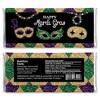 Big Dot of Happiness Mardi Gras - Candy Bar Wrapper Masquerade Party Favors - Set of 24 - 2 of 4