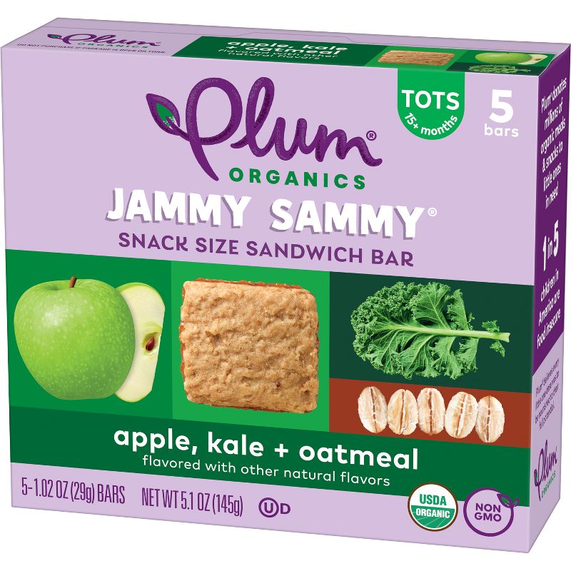 Plum Organics Jammy Sammy Snack Bars - Apple, Kale, and Oatmeal - 1.02oz/5ct, 5 of 14