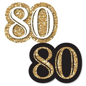 Big Dot of Happiness Adult 80th Birthday - Gold - DIY Shaped Birthday Party Cut-Outs - 24 Count - 1 of 4