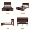 Bellemave Farmhouse Queen Size Bed Frame with Storage Headboard and Drawers,Charging Station & LED Lights,Brown - 4 of 4