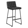 HomeRoots Set of Two 30" Black Faux Leather And Steel Bar Height Bar Chairs - 4 of 4