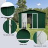 NicBex 10ft�12ft Outdoor Storage Sheds Metal Garden Sheds for Garden Tools, Bikes, Durable and Weather-Resistant, White+Green - 3 of 4