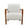 Chenille Fabric Upholstery Solid Wood Ultra-Modern Accent Chair with Foam Seat Cushion, Attached Cushions and Solid Wood Arms and Legs - 3 of 4
