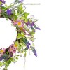 Northlight Lavender and Wildflower Artificial Floral Twig Wreath, Purple and Pink - 20-Inch - 4 of 4