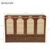 Queen Size Pine Wood Murphy Bed with Rattan Panel and Built-In Charging Ports,Cabinet Bed for Small Spaces-The Pop Home - 4 of 4