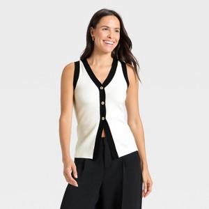 Women's Button Sweater Vest - A New Day™ - 1 of 3