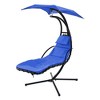 53.15"Hanging Chaise Lounger with Removable Canopy Hammock Chair with Stand,Orange - 2 of 4