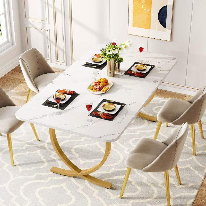 Tribesigns 62.99" Rectangular Dining Table, 3 of 7