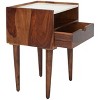 Marion 1 Drawer Nightstand - NST3700 - Walnut/White - Safavieh - 3 of 4
