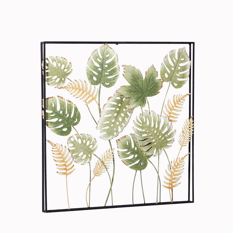 30&#34; x 30&#34; Metal Leaf Tall Cut-Out Wall Decor with Intricate Laser Cut Designs Green - Olivia &#38; May, 4 of 19