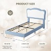 Bed Frames for Kids with Soft headboard, Velvet Low Bed Frame for Girls, Boys, No Box Spring Needed, Wooden Slats, Noise Free, Sturdy, Easy Assembly - 2 of 4
