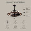 27" Farmhouse Ceiling Fan with Light & Remote Control, age Chandelier Fan with 3 Downrods,3 Color Options, - 3 of 4