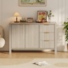 46.5 Inch Fluted Sideboard Cabinet with 3 Drawers & 2 Doors, Mid Century Storage Buffet for Living Room, Dining Room - 3 of 4