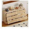 Modern Chest of Drawers Fluted 6 Drawer Dressers Wooden Dresser with Metal Handle for Bedroom Closet Living Room Oak - 2 of 4
