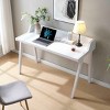 GlasFlength Desks Computer Desk Office Desk Writing Table Study TableSmall Corner Desk for Small Space Home Office, White, 50"*23.25"*34.75" - 2 of 4