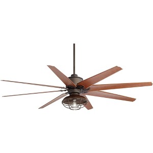 72" Casa Vieja Predator Rustic Indoor Outdoor Ceiling Fan with Dimmable LED Light Remote English Bronze Cherry Cage Damp Rated for Patio Exterior - 1 of 4