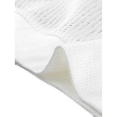 Женские худи INSPIRE CHIC Women's Zip Up Long Sleeve Mesh Sheer Bomber Jackets Large White — фото 5