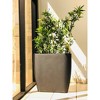 22.8" Kante Lightweight Modern Outdoor Concrete Oval Planter Charcoal Black - Rosemead Home & Garden, Inc. - 4 of 4