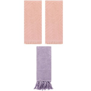 REGALWOVEN 3 Packs Cotton Soft and Absorbent Bathroom Turkish Hand Towels with tassel - 1 of 4