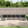 vidaXL 7 Piece Patio Lounge Set - Versatile Woven Fabric and Powder-Coated Steel with Cushions - Outdoor Sofa and Footstool - Modular Garden Furniture - 2 of 4