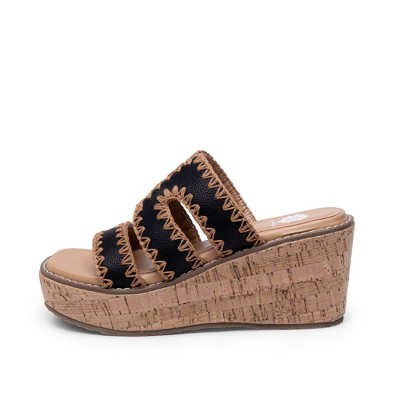 CUSHIONAIRE Sandalo Donna Lela Con Plantare In Sughero E Suola In EVA - Marrone Oily, Taglia 40, Plantare In Pelle Scamosciata