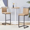 VYNXARIA 42.5 Inch Tall Brown Tech Fabric Bar Stool - A Perfect Combination of Modern Design, Comfort, and Stability.A Set of 2 - 2 of 4