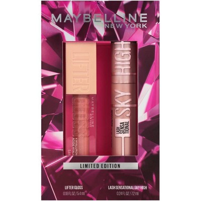 Maybelline Lash Sensational Holiday Kit, Sky High Mascara and Lifter Gloss Gift Set - 1 kit