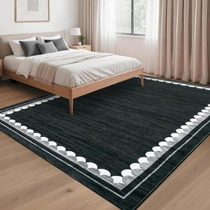 2x6 Runner Rug Washable Rugs Scalloped Border Rugs Non Slip Kitchen Runner Rug Stain Resistant Carpet - 1 of 4