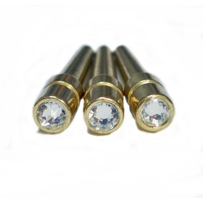 WE Games Brass Cribbage Pegs with Swarovski Austrian Crystals - Set of 3